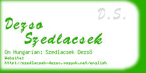 dezso szedlacsek business card