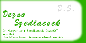 dezso szedlacsek business card